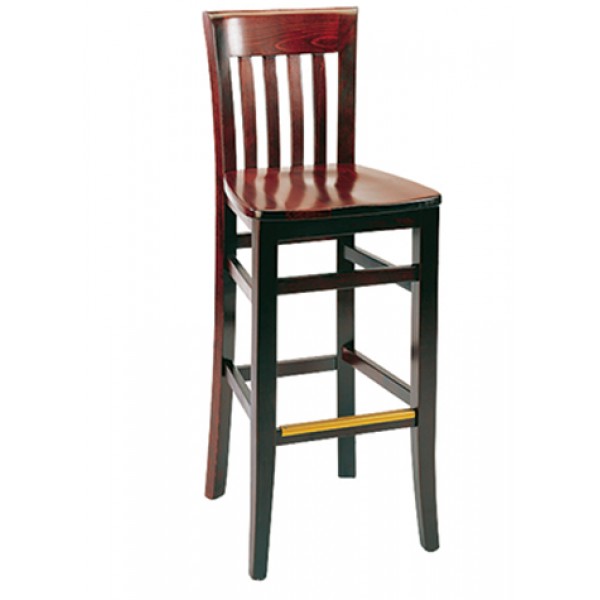 High Vertical Back Wood Barstools
