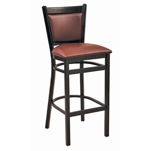 Upholstered Back Metal Barstool