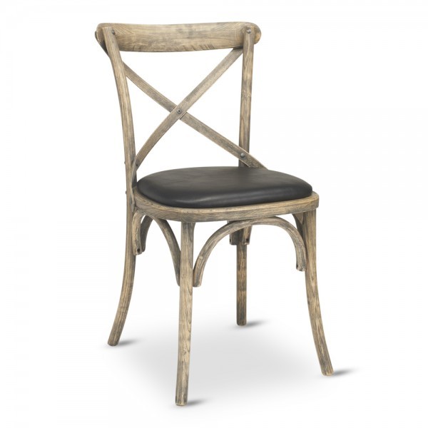 Rustic Cross Back Wood Chair. 